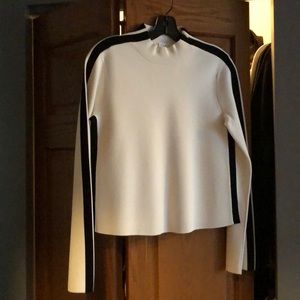 Veronica Beard beige and black stripe top Sz S